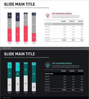 레드 그린 시장 분석 슬라이드 – 효과적인 데이터 시각화