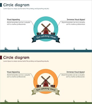 풍차 원 다이어그램 – 사업 비전과 핵심 역량을 강조하는 시각적 도구