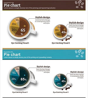 커피잔 파이차트 – 시장 점유율 분석