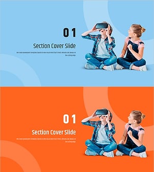 VR 교육 템플릿 간지 – 혁신과 몰입을 담은 섹션 슬라이드