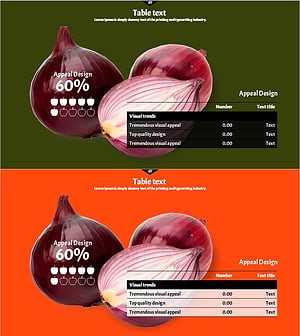 양파 식재료와 분석차트 - 식품 산업 데이터 시각화