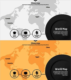 식재료 주요 수출국을 소개하는 세계 지도 슬라이드