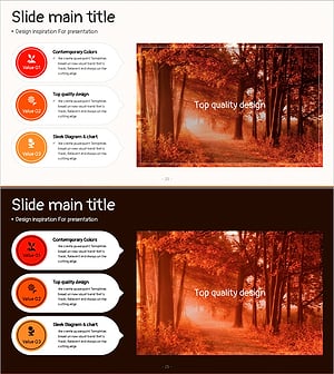 가을을 대표하는 식물 - 클러스터 다이어그램 슬라이드