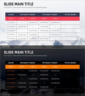레드 오렌지 테이블 차트 – 사업 관리에 최적화된 다이어그램