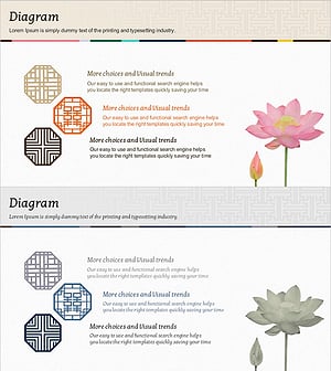 연꽃과 전통 문양을 활용한 운영계획 슬라이드