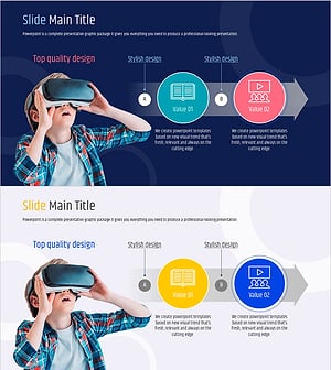 VR Sales Marketing Strategy PowerPoint Slide – Linear Flow Diagram