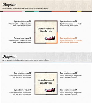 전통 템플릿 분야 다이어그램 - 비즈니스 전략 및 개요
