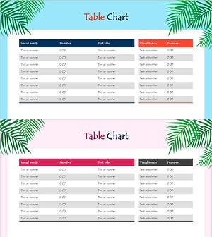 Summer Vacation Template Table – Visualizing Financial Performance