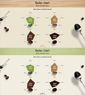 4개의 방사형 그래프로 제품 특성 강조