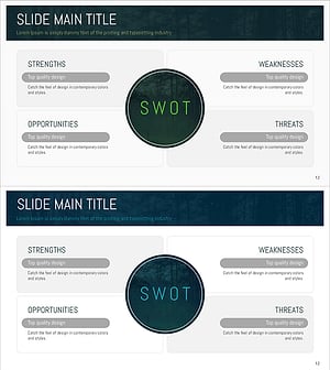 SWOT 분석 슬라이드 – 자연을 담은 디자인