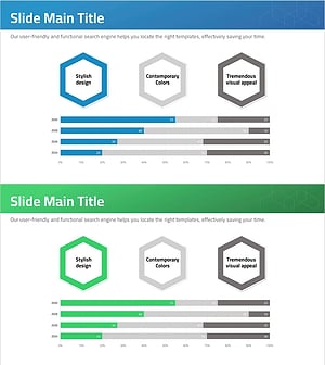 육각형 다이어그램 & 가로막대 그래프 – 시각적 매력을 더하다