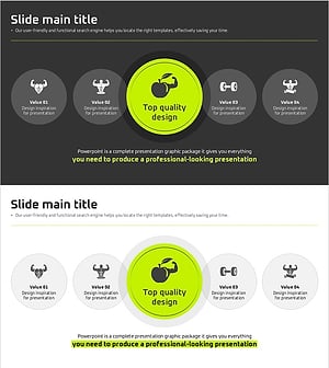 식단의 중요성을 강조하는 다이어그램 슬라이드