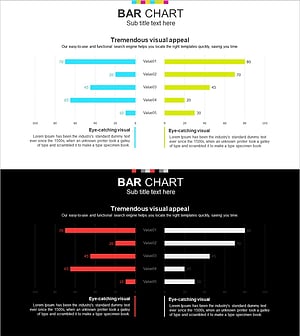 White Black Double Horizontal Bar Graph – A Visual Tool for Market Analysis
