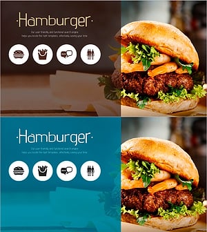 Engaging Product Introduction Slide with Hamburger Image and Icons