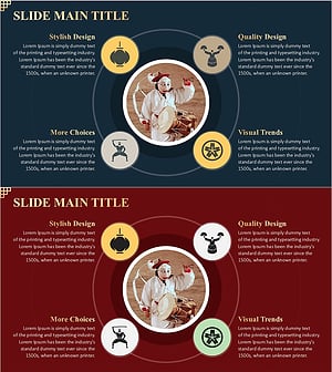 한국 전통 음악을 위한 중심이 있는 포스터 슬라이드