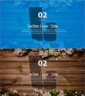부드러운 블루톤의 섹션 커버 슬라이드