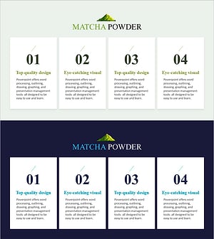 말차의 장점을 효과적으로 전달하는 다이어그램 슬라이드