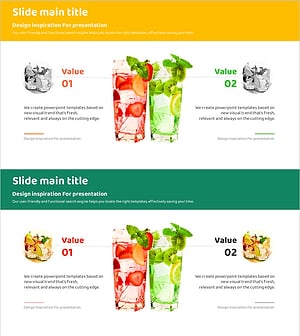 과일 음료 소개 슬라이드 – 건강과 신선함을 담은 클러스터 디자인