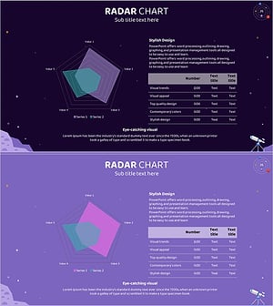 천문학 테마 방사형 그래프 슬라이드 - 연구 개발 시각화
