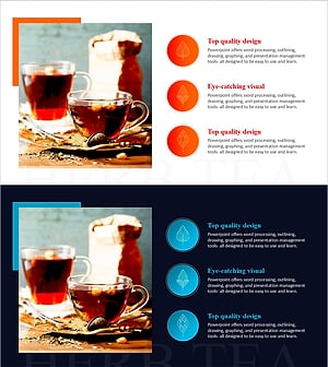 허브차의 효능을 도식화한 클러스터 슬라이드 템플릿