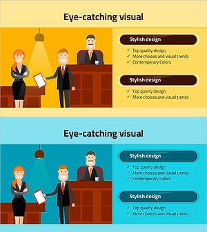 재판 일러스트로 사업 관리 전략 시각화