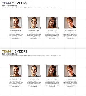 팀 멤버 소개를 위한 퍼플 브라운 다이어그램 템플릿