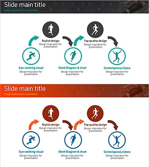 사업 추진 전략을 연결하는 다이어그램 슬라이드