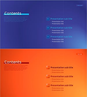 고급스러운 퍼플 오렌지 목차 – 구조적이고 깔끔한 디자인