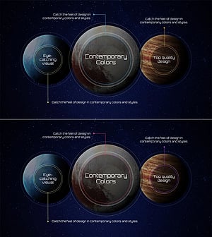 현대적 색상으로 시각적 매력을 더하는 슬라이드 템플릿