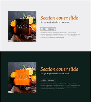 주황색 과일 사진으로 돋보이는 제품 소개 슬라이드