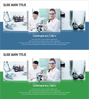 현대적인 색감으로 보여주는 실험실 슬라이드