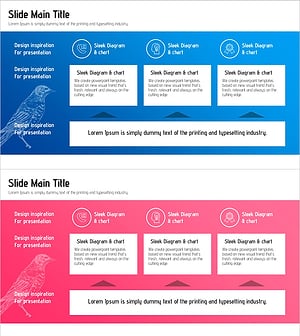 블루 핑크 사업전략 슬라이드 – 비전과 흐름