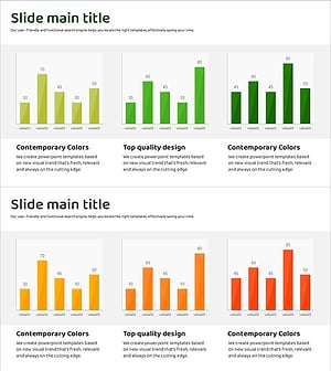 그라데이션 세로막대 차트 – 시장 및 경쟁사 분석에 적합