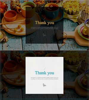 차 세트 배경의 엔딩 페이지 – 따스한 마무리