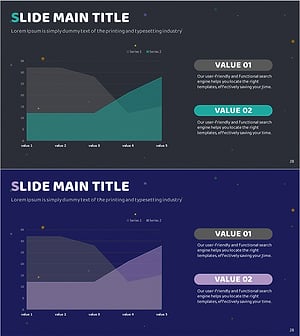 로켓 일러스트 템플릿 표지 – 시장 분석을 위한 그래프 디자인