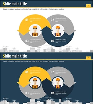 2개의 화살표 순환 다이어그램 – 운영 계획 및 리스크 관리