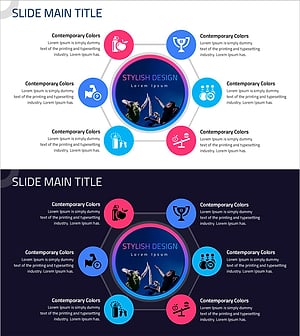 운동 테마 확산형 다이어그램 슬라이드