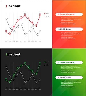 Red Green Line Chart – Sales and Performance Analysis
