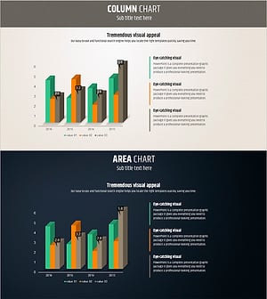 그린 오렌지 입체 막대 그래프 – 매력적인 데이터 시각화