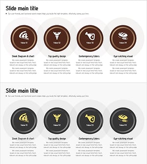 고기를 이용한 요리 – 큼직한 다이어그램으로 시각화한 프레젠테이션