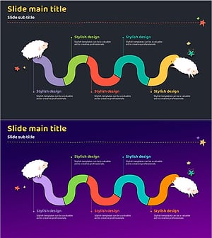 양 일러스트 흐름 다이어그램 – 사업 추진 전략