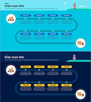 물류 프로세스 흐름도를 시각화한 다이어그램 슬라이드