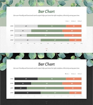유칼립투스 배경의 가로막대 차트 – 시장 동향 분석
