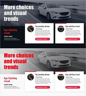 자동차 기능 분석 슬라이드 – 최신 비주얼 트렌드를 반영한 디자인