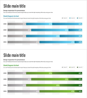 연도별 세분화 가로 막대 그래프 – 시장 및 경쟁사 분석을 위한 최적화