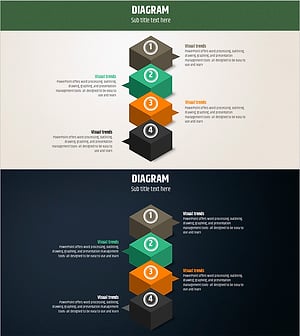 입체 상자 다이어그램 – 사업 추진 전략의 시각화
