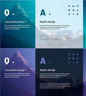 자연 Q&A 슬라이드 – 청록과 보라의 조화