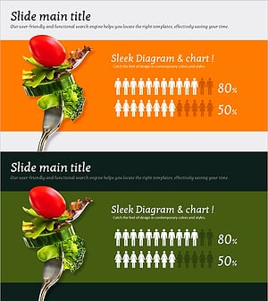 성과를 시각화한 남여 채소 섭취량 조사 슬라이드