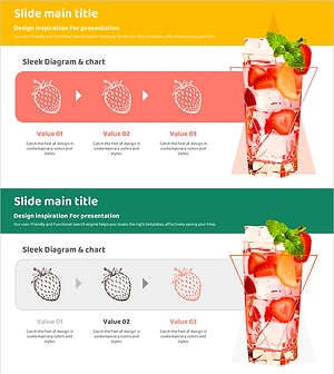 딸기 주스 제조 과정을 시각화한 다이어그램 슬라이드