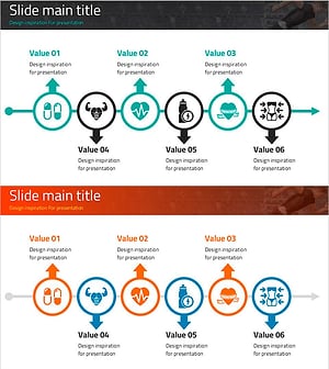 Supplement and Diet Product Introduction Slide - Linear Flow Diagram